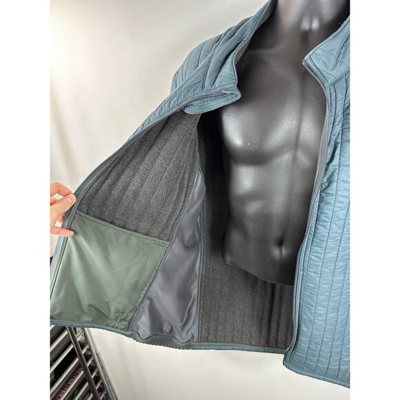 Relwen Vertical Insulator Quilted Hybrid Jacket Fleece Lined Blue Full Zip 2XL - Picture 10 of 11